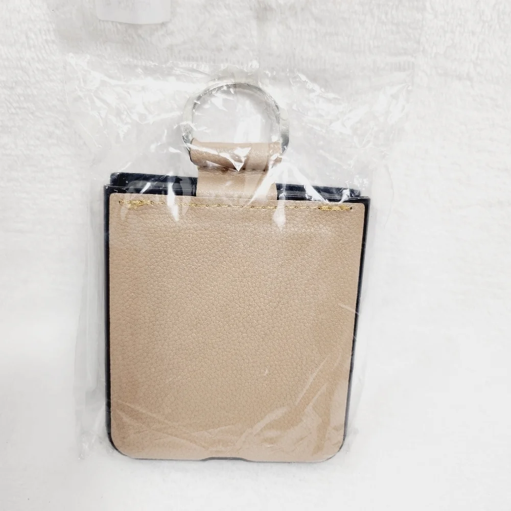 Case For Motorola Razr 40 With Diamond Ring Holder Pu Leather Beige